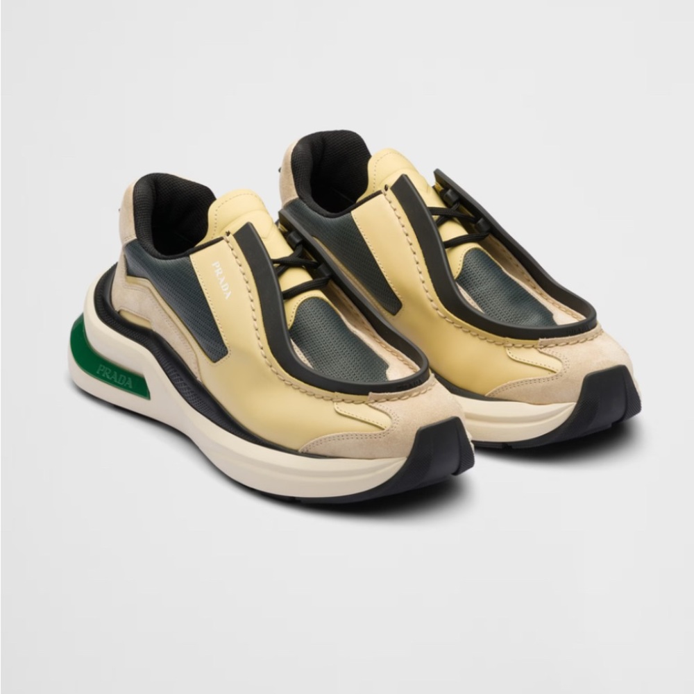 Prada Yellow and Green Sneakers